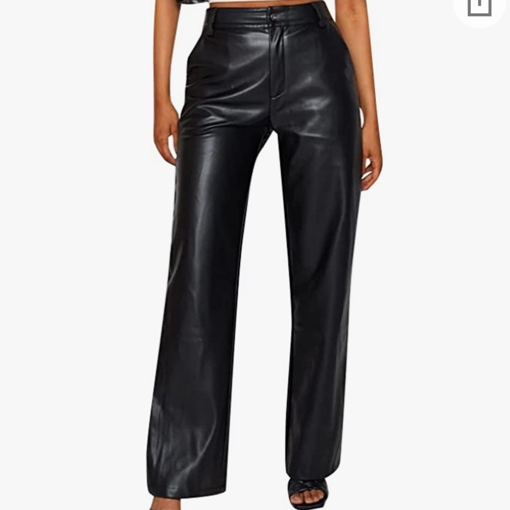 Womens Faux Leather Pants
